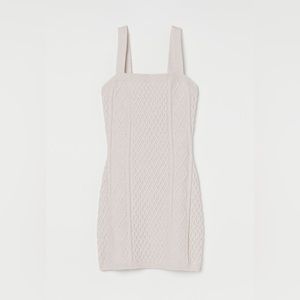 Beige sleeveless cable knit sweater dress H&M like new size medium